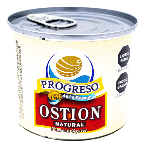 Lata de Ostión natural de la Cooperativa Progreso
