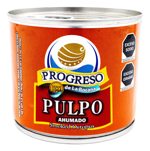 Lata de Pulpo ahumado de la Cooperativa Progreso